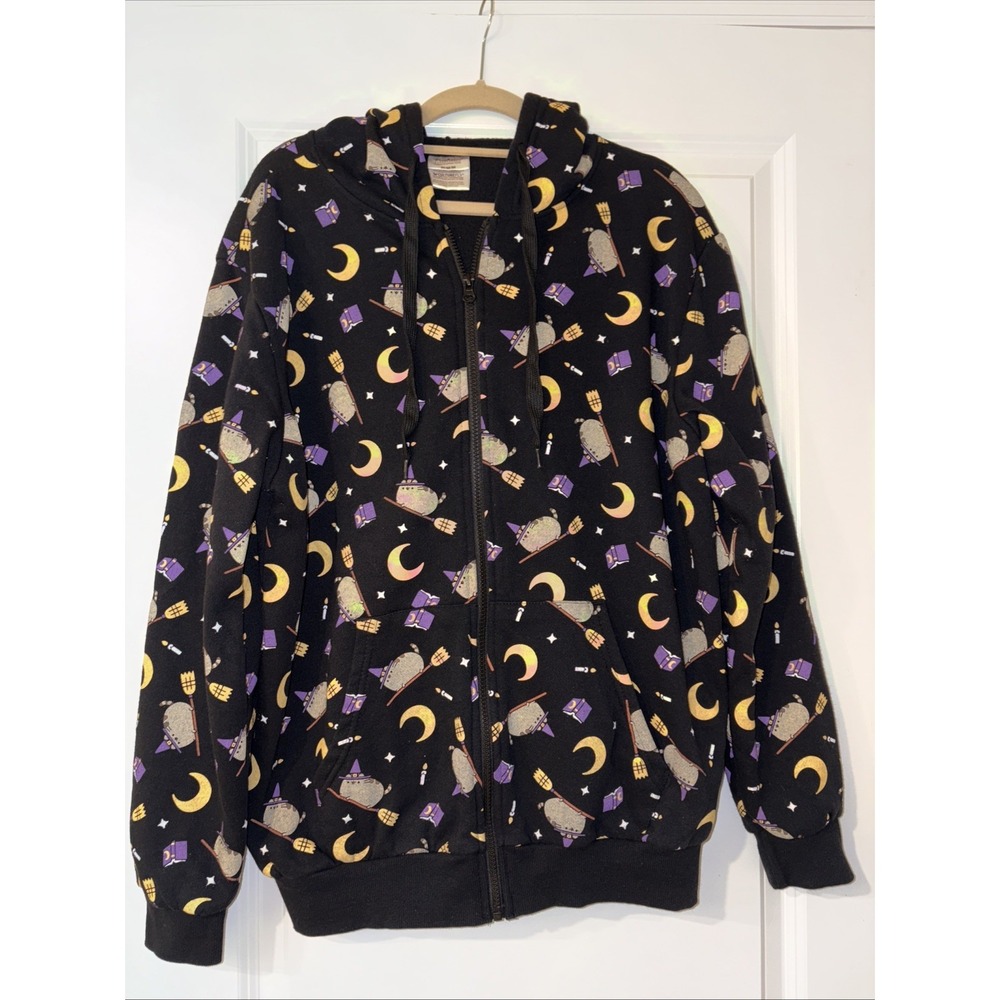 Pusheen CultureFly Hoodie Women's Medium Witch Cat Black Halloween
